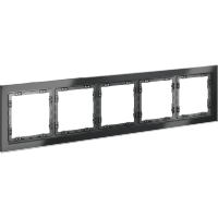 Рамка стеклянная VOLTUM S70 на 5 постов, (графит, стекло)