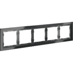 Рамка стеклянная VOLTUM S70 на 5 постов, (графит, стекло)