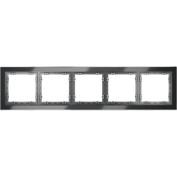 Рамка стеклянная VOLTUM S70 на 5 постов, (графит, стекло)