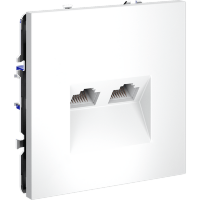 Розетка компьютерная встраиваемая VOLTUM S70 двойная RJ45+RJ45 кат.6, (белый матовый)