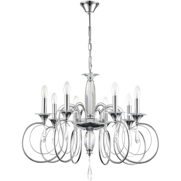 8032/8 CLASSI LN24 хром, металл/хрусталь Люстра подвесная Е14 8*40W 220V LAOKA