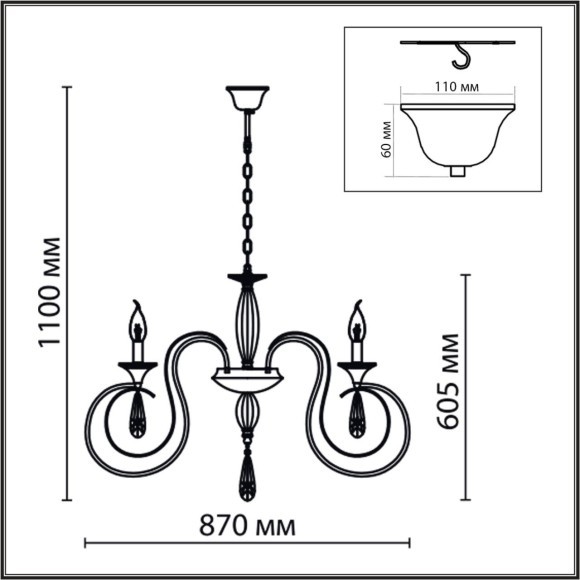 8032/8 CLASSI LN24 хром, металл/хрусталь Люстра подвесная Е14 8*40W 220V LAOKA
