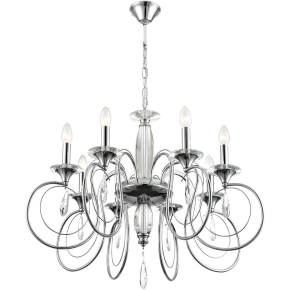 8032/8 CLASSI LN24 хром, металл/хрусталь Люстра подвесная Е14 8*40W 220V LAOKA