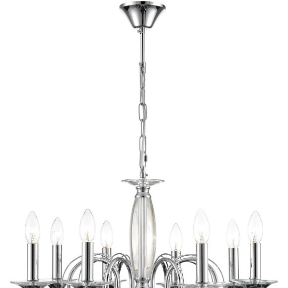 8032/8 CLASSI LN24 хром, металл/хрусталь Люстра подвесная Е14 8*40W 220V LAOKA