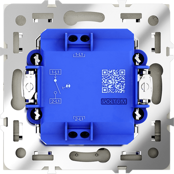 Выключатель встраиваемый VOLTUM S70 одноклавишный с подсветкой 10А, (сталь)