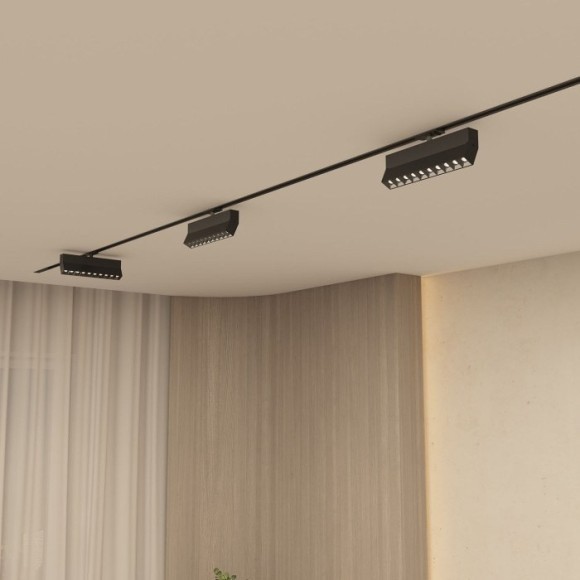 Однофазный двужильный светодиодный трековый светильник Denkirs DK6646-BK Edder 4000К 1560Лм CRI90+ 24° 20Вт