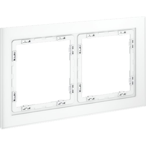 Рамка стеклянная VOLTUM S70 на 2 поста, (белый,матовый,стекло)