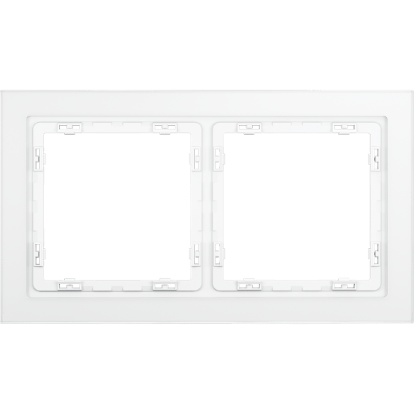 Рамка стеклянная VOLTUM S70 на 2 поста, (белый,матовый,стекло)