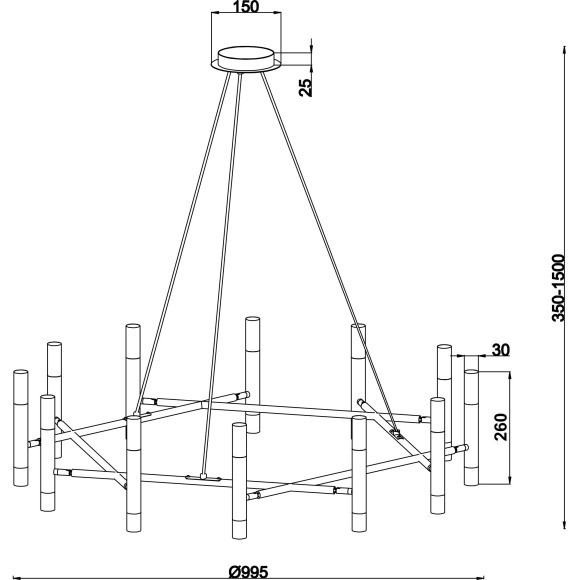 Люстра паук Maytoni MOD031PL-24B Vigo под лампы G9 25W Люстра паук Maytoni MOD031PL-24B Vigo под лампы G9 25W