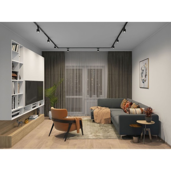 1м черный однофазный двужильный накладной шинопровод Denkirs TR1001-BK/1