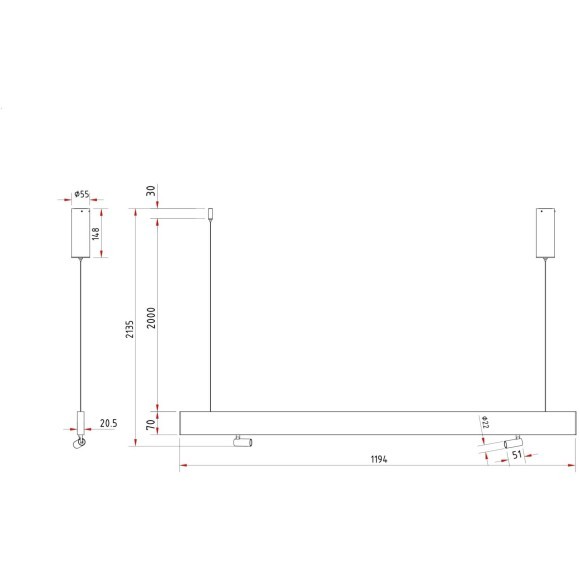 Подвесной светильник светодиодный Puntero P068PL-L27W4K