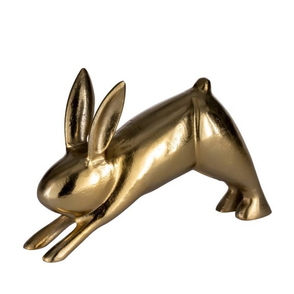 427293 VOHILAVA Статуэтка Заяц декоративная, алюминий, золотой, L280, B75, H180 427293 VOHILAVA Статуэтка Заяц декоративная, алюминий, золотой, L280, B75, H180