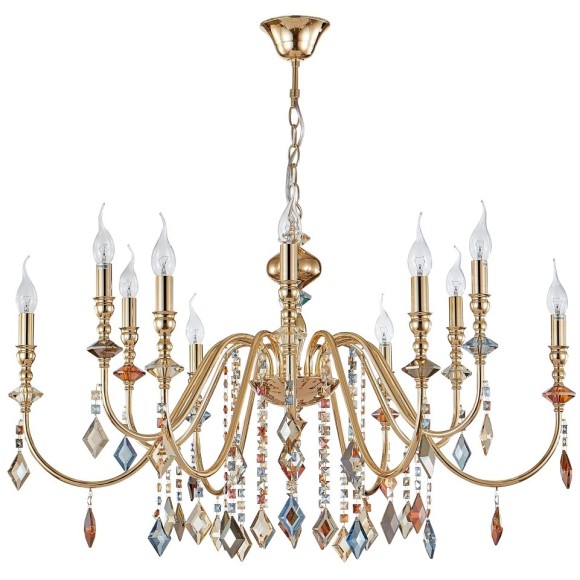 Люстра Crystal Lux MERCEDES SP6+6 GOLD/COLOR