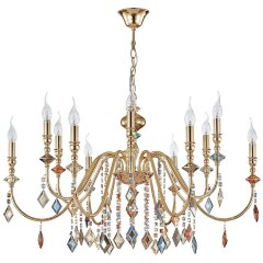 Люстра Crystal Lux MERCEDES SP6+6 GOLD/COLOR Люстра Crystal Lux MERCEDES SP6+6 GOLD/COLOR