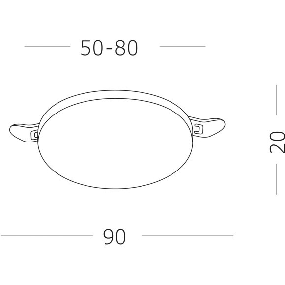 ST700.538.08 Св-к встр. Белый LED 1*8W 3000K 690Lm Ra80 180° IP44 D90xH20 85-265V Встраиваемые светильники