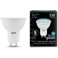 101506205 Лампа Gauss LED MR16 GU10 5W 530lm 4100K 1/10/100