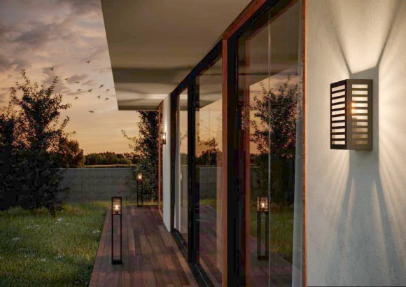 900139 EGLO ALAMONTE 3 Уличный напольный светильник с 1 лампой E27, 60Вт, IP44, алюминий, сталь, черный