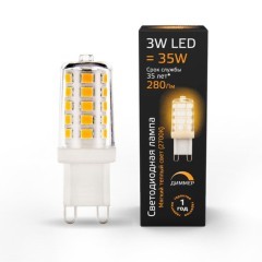 107309103 Лампа Gauss LED G9 AC185-265V 3W 280lm 2700K 1/20/200 диммируемая 107309103 Лампа Gauss LED G9 AC185-265V 3W 280lm 2700K 1/20/200 диммируемая