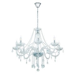 39101 BASILANO BASILANO 1 Люстра потолочная с восемью лампами E14, 320Вт, D120, хромированный металл, стекло 39101 BASILANO BASILANO 1 Люстра потолочная с восемью лампами E14, 320Вт, D120, хромированный металл, стекло