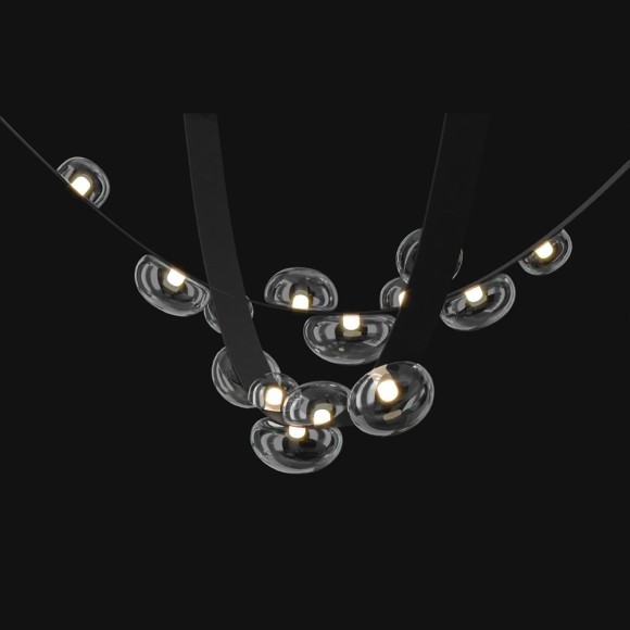 Светильник подвесной Crystal Lux BOSQUE SP7 L3000 BLACK/TRANSPARENT