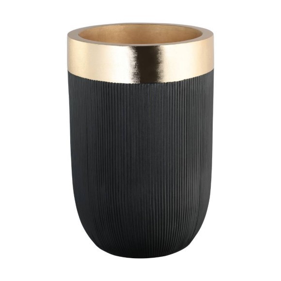 428196 MUARAKAMAN Декоративная ваза из стекловолокна, черный, золото, Ø390, H600