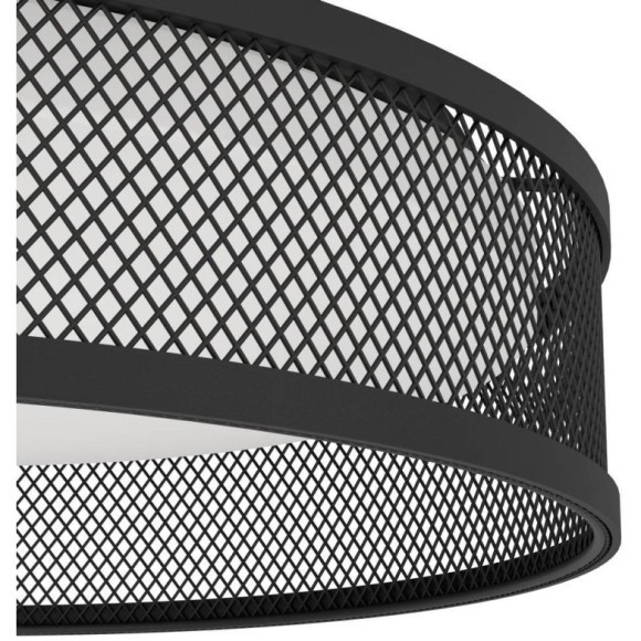 900795 Потолочный светильник LUPPINERIA, 20W (LED), 3000K, 2400lm, H95, ?385, сталь, черный / пластик, белый