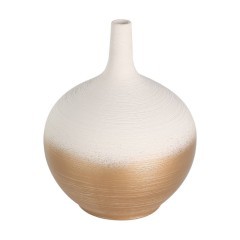 421413 SARYKSU Декоративная ваза керамическая белая с золотым декором H235