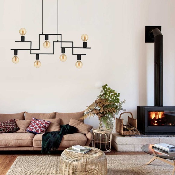 43365 Подвес FEMBARD, 7x60W (E27), L1005, B40, H1100, сталь, черный