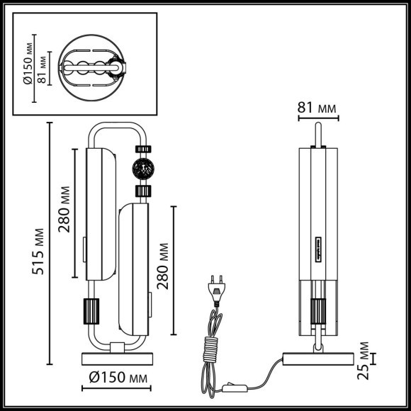 Настольная лампа LED x 10W (5W*2) 3000K LION 5467/10TL