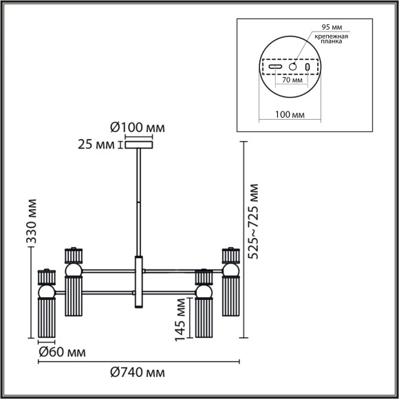 Люстра потолочная Е14 8*40W Lumion DENVER 8276/8 Люстра потолочная Е14 8*40W Lumion DENVER 8276/8