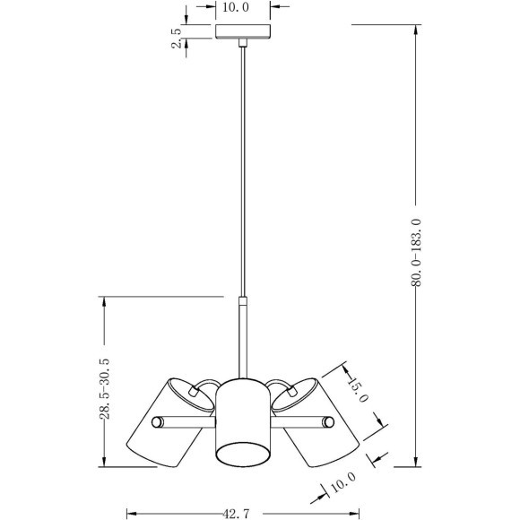 Подвесной светильник с 3 лампами Freya FR4004PL-03BBS Elori под лампы 3xE27 25W