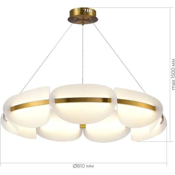 SL1304.203.56 Люстра подвесная ST-Luce Золотистый/Белый LED 1*56W 3000K ETOILE