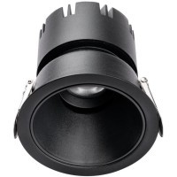 4785-1C Встраиваемый светодиодный светильник с доп. рамкой под штукатурку, черный, 9Вт 585Лм 3000;4000;6000K CRI90+ 45° IP20