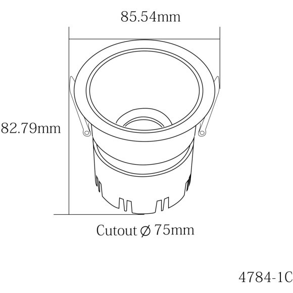4785-1C Встраиваемый светодиодный светильник с доп. рамкой под штукатурку, черный, 9Вт 585Лм 3000;4000;6000K CRI90+ 45° IP20
