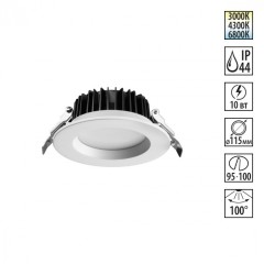Светильник встраиваемый с переключателем цветовой температуры IP44 LED 10W 3000К\4000К\6000К Novotech DRUM 359413 Светильник встраиваемый с переключателем цветовой температуры IP44 LED 10W 3000К\4000К\6000К Novotech DRUM 359413