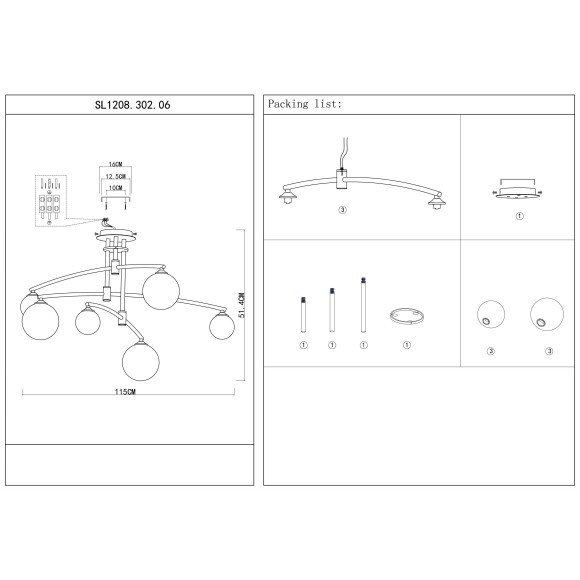 SL1208.302.06 Светильник потолочный ST-Luce Золотистый/Белый G9 6*5W SEMBRARE