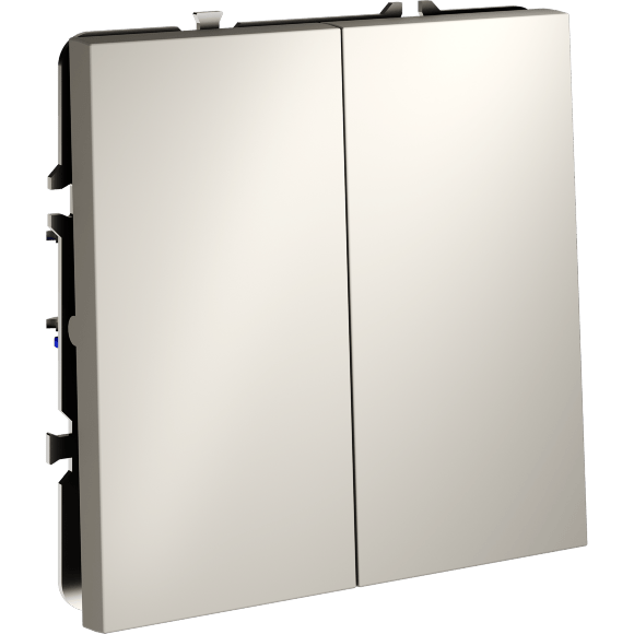 Перекрестный переключатель встраиваемый VOLTUM S70 двухклавишный 10А, (кашемир)