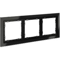 Рамка стеклянная VOLTUM S70 на 3 поста, (черный,стекло)