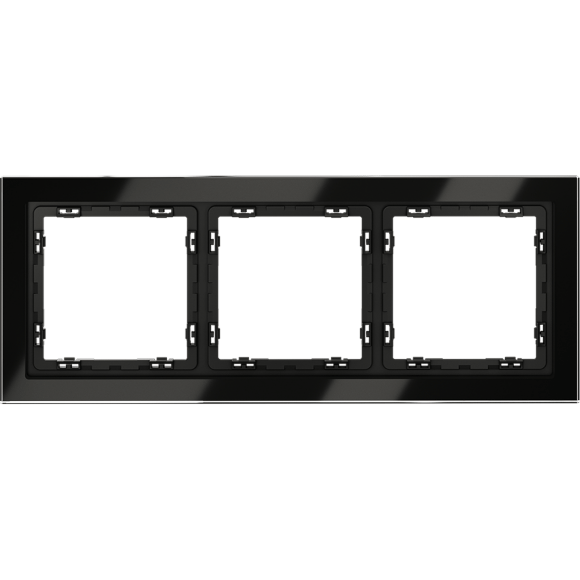 Рамка стеклянная VOLTUM S70 на 3 поста, (черный,стекло)