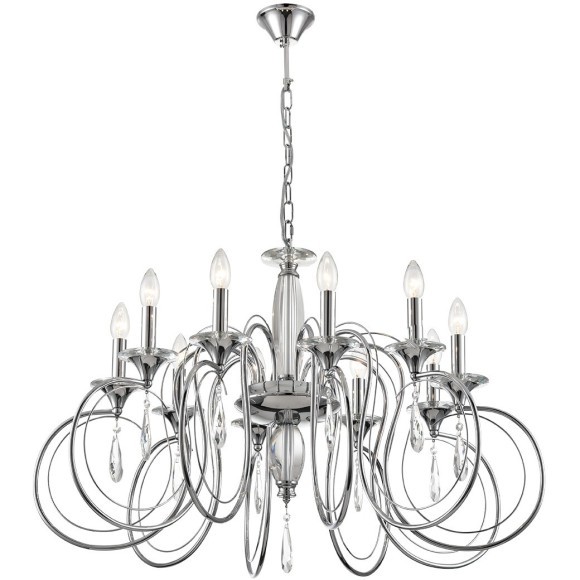 8032/10 CLASSI LN24 хром, металл/хрусталь Люстра подвесная Е14 10*40W 220V LAOKA