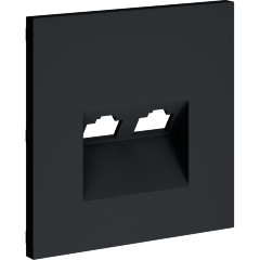 Накладка для розетки компьютерной двойной RJ45+RJ45 кат.6, S70 (графит)