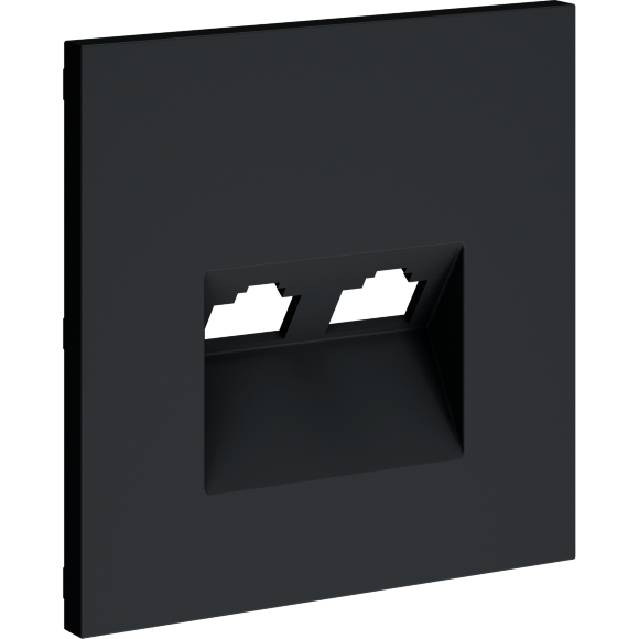 Накладка для розетки компьютерной двойной RJ45+RJ45 кат.6, S70 (графит)