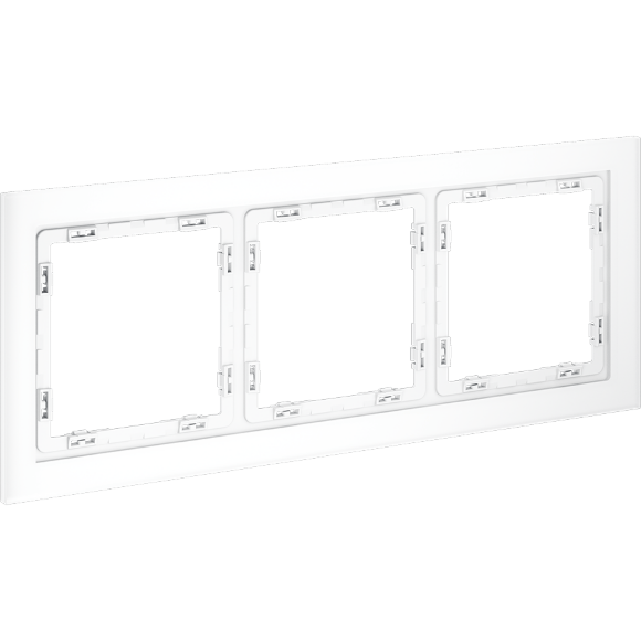 Рамка стеклянная VOLTUM S70 на 3 поста, (белый,матовый,стекло)