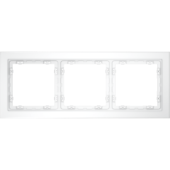 Рамка стеклянная VOLTUM S70 на 3 поста, (белый,матовый,стекло)