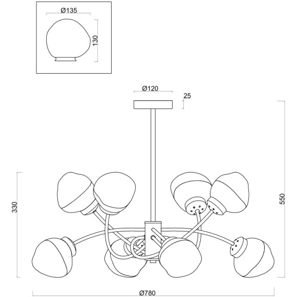 Люстра Freya FR8017PL-08MG