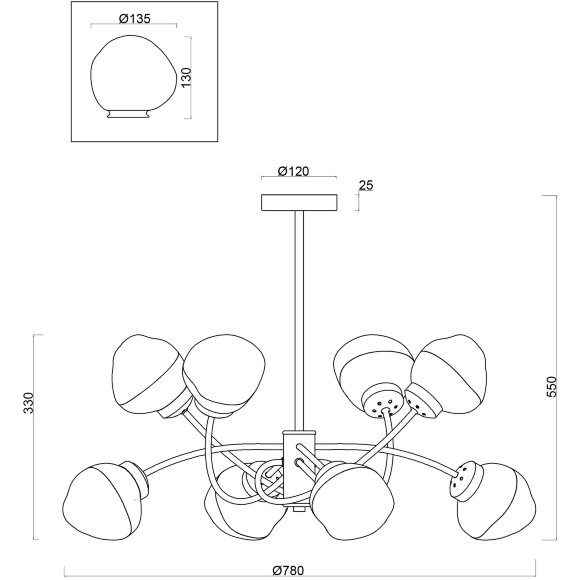 Люстра Freya FR8017PL-08MG
