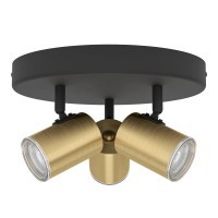 300586 CONSUMA 1 Спот на 3 лампы GU10, 15Вт, IP44, сталь, черный, латунь