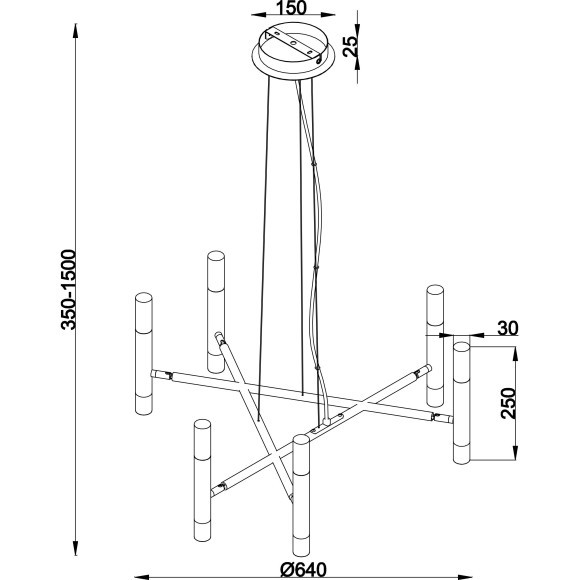 Люстра паук Maytoni MOD031PL-12B Vigo под лампы 12xG9 25W