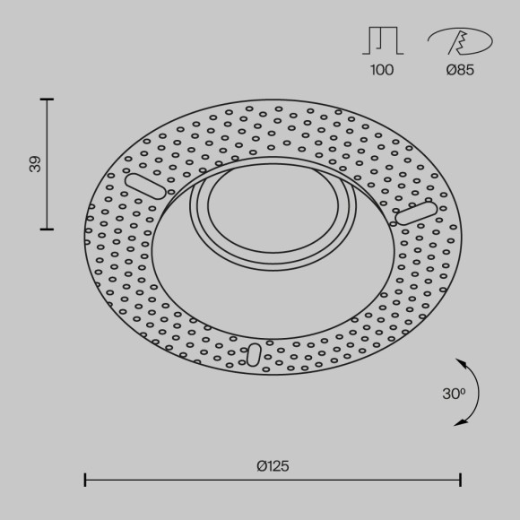 Светильник встраиваемый в стену Maytoni DL042-01W Dot под лампу 1xGU10 50W