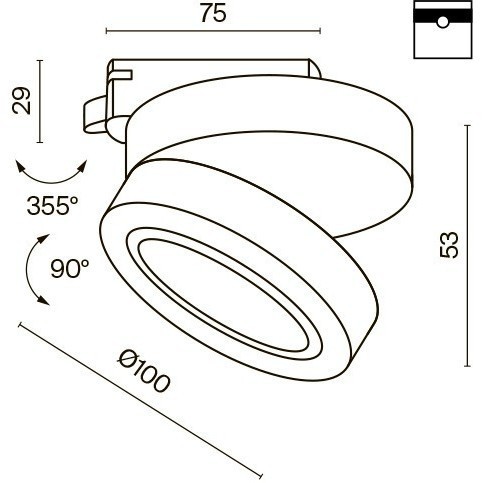 Однофазный двужильный светодиодный трековый светильник Maytoni Unity TR006-1-12W3K-B4K Magic 4000К 1000Лм CRI80+ 36° 12Вт